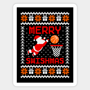 Merry Swishmas Basketball Ugly Sweater Magnet